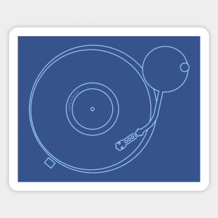 Record Player - Turntable in Blue Magnet